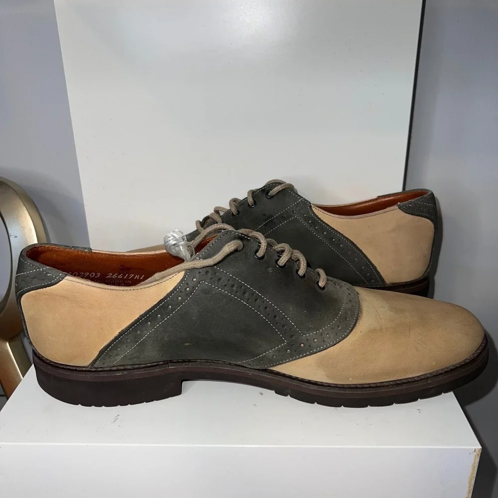 ET‎ Wright Oxfords Saddle Shoes Leather Lace Up Comfort Walking Shoes Men's-11AA